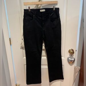 Madewell mid-rise kick out coated black jeans. size 30.